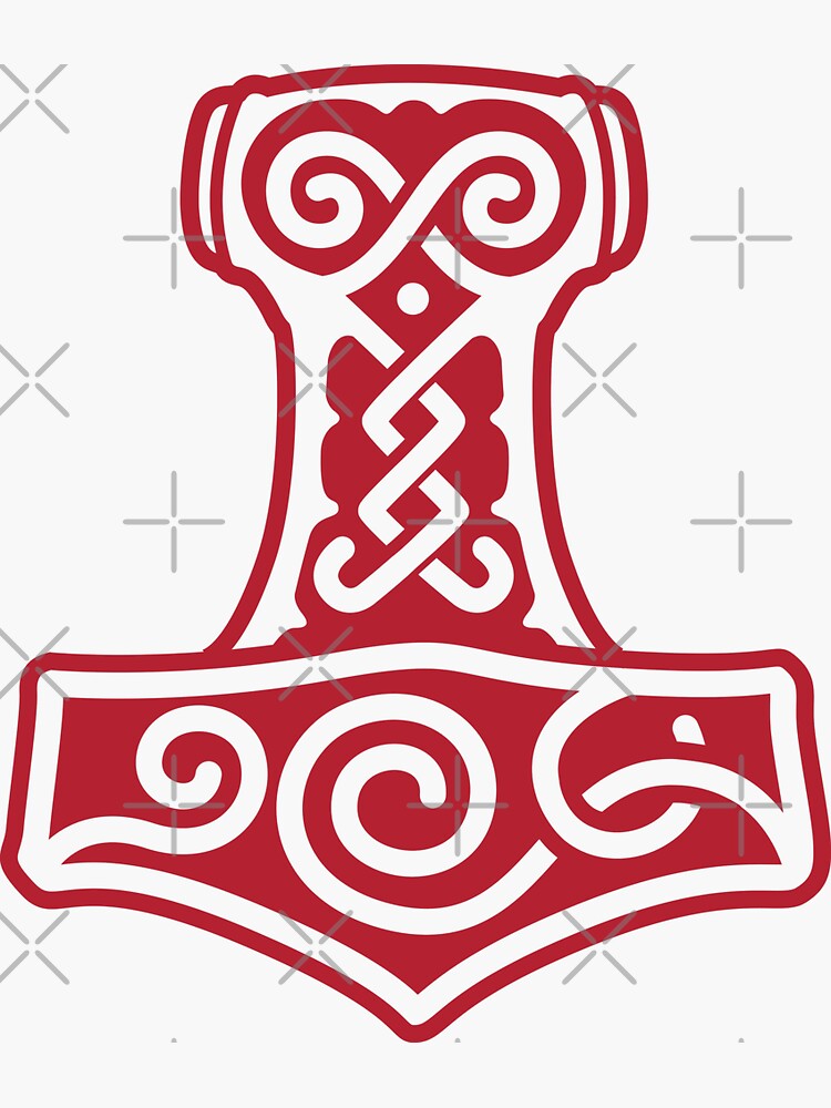 Thors Hammer Mjolnir Viking Norse Pagan Red