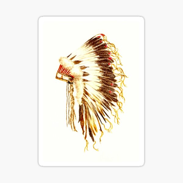 Native American Arapaho War Bonnet  Sticker