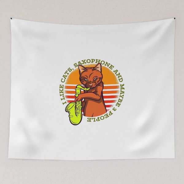 Item preview, Cat Playing Saxophone designed and sold by gifttat.