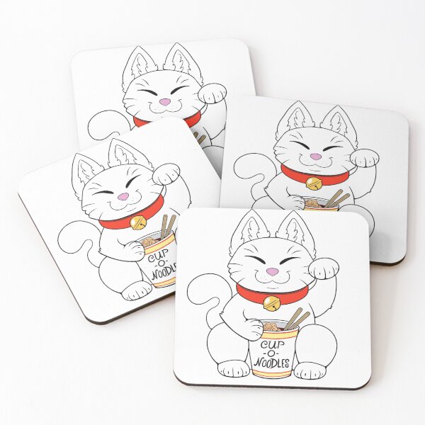Item preview, Lucky Cat Cup-O-Noodles "White" designed and sold by MillyD13.