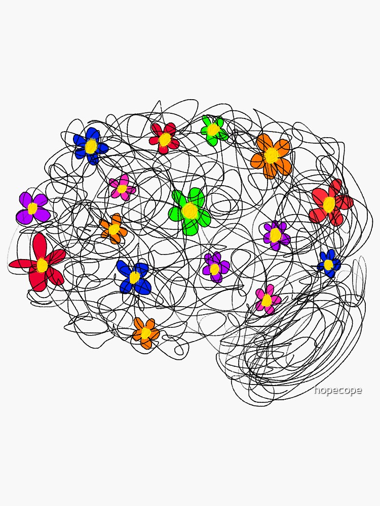 "Floral Flower Psychology Brain" Sticker for Sale by hopecope Redbubble