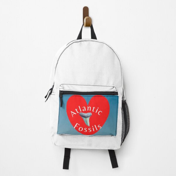 Item preview, Red Heart Nautical Light Blue Atlantic Fossils Shark Tooth Print designed and sold by AtlanticFossils.