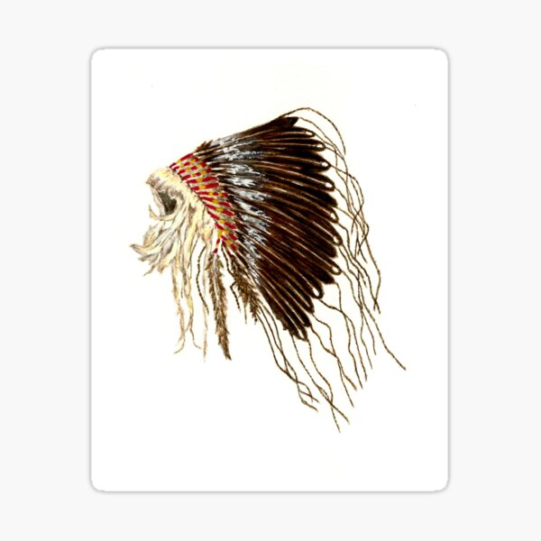 Native American Plains Indians War Bonnet Sticker