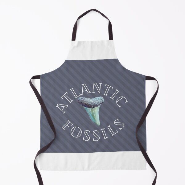 Item preview, Grey Striped Nautical Light Blue Atlantic Fossils Shark Tooth Print designed and sold by AtlanticFossils.