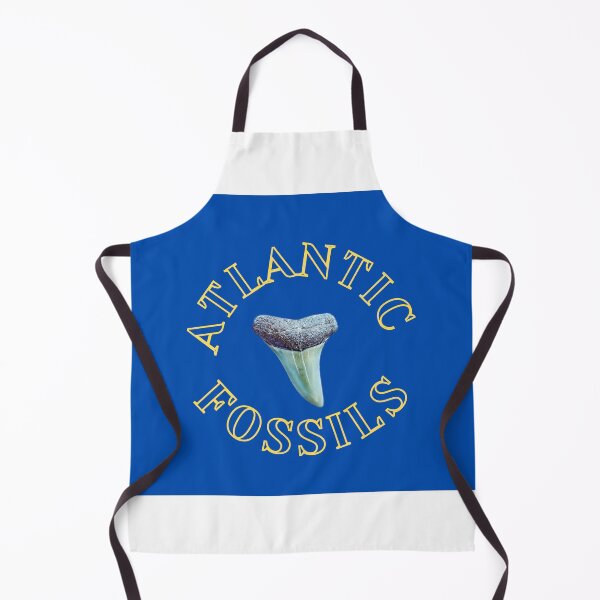 Item preview, Royal Blue and Gold Nautical Light Blue Atlantic Fossils Shark Tooth Print designed and sold by AtlanticFossils.