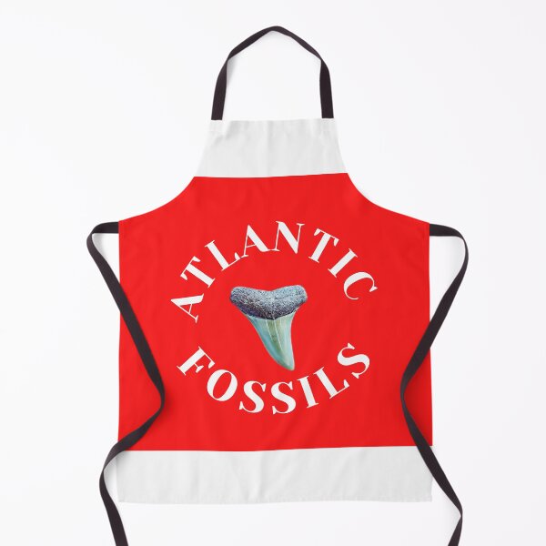 Item preview, Red and White Nautical Light Blue Atlantic Fossils Shark Tooth Print designed and sold by AtlanticFossils.