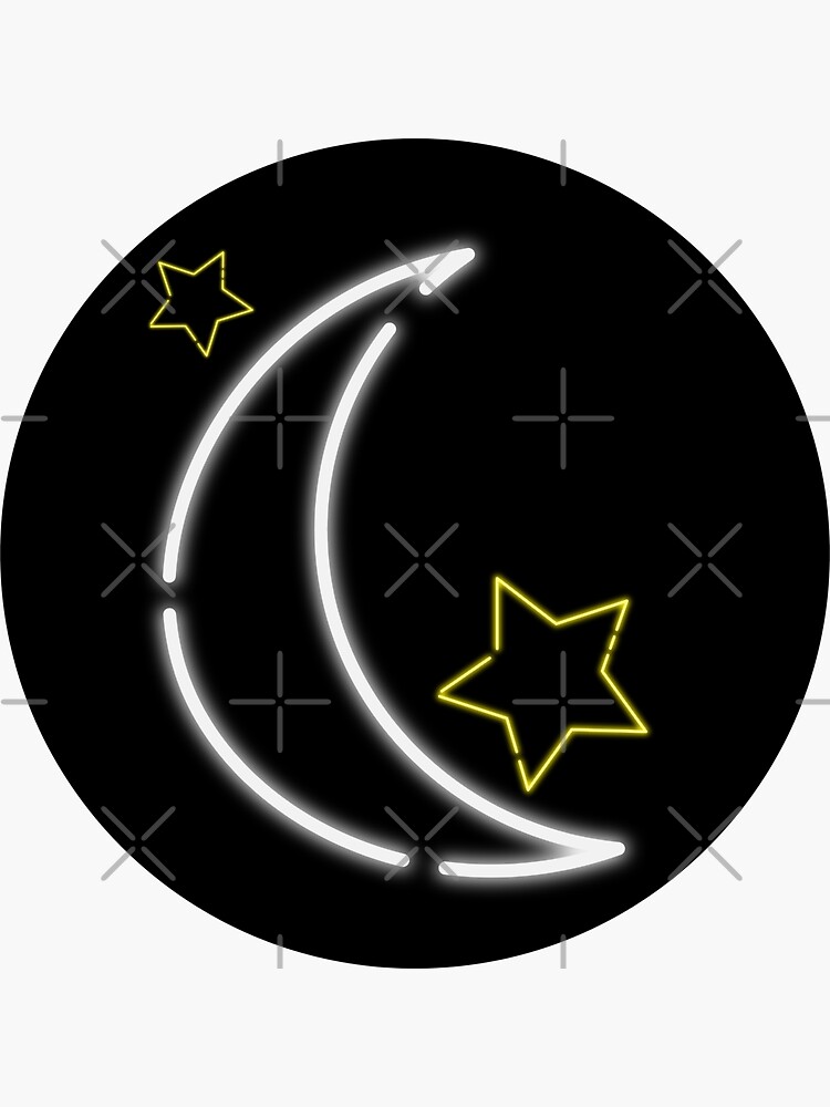 "Neon Moon and Star" Sticker for Sale by AJdodd Redbubble