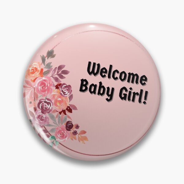 Artikelvorschau, Willkommens-Baby-Mädchen-Rosa-Blumen-Babyparty-Werbegeschenke entworfen und verkauft von Bossmommy84.