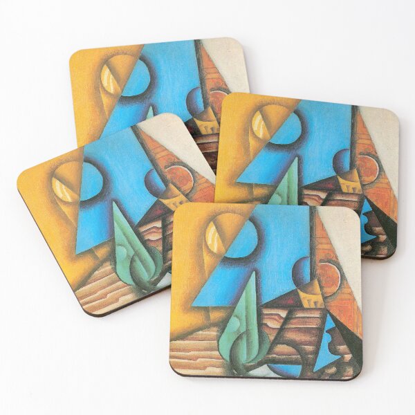 Item preview, 'Bottle and Glass on a Table' by Juan Gris (Reprint)  designed and sold by Classic Visions Gallery.