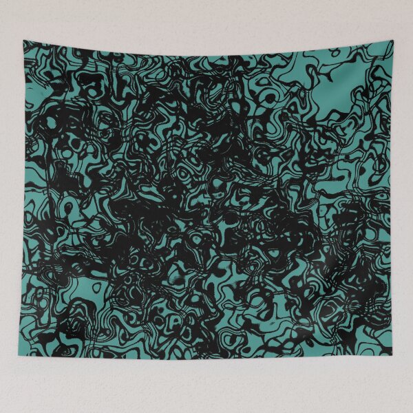 Item preview, Fluid design - black and teal designed and sold by rahilvalani.