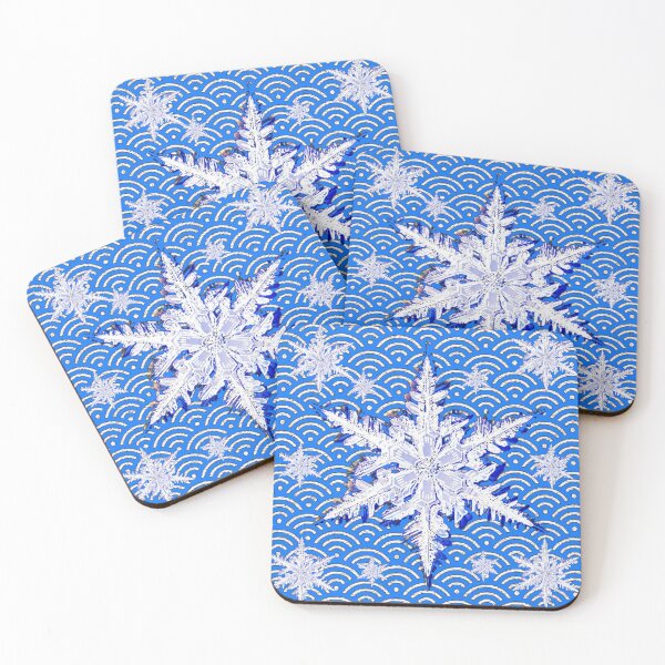 Item preview, WINTER WHITE BLUE SNOWFLAKES BLUE ABSTRACT PATTERN designed and sold by sharlesart.