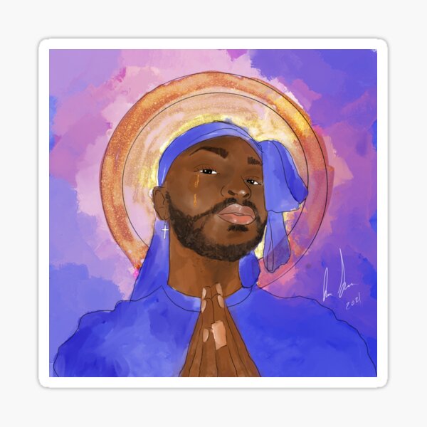 Blue Madonna Sticker