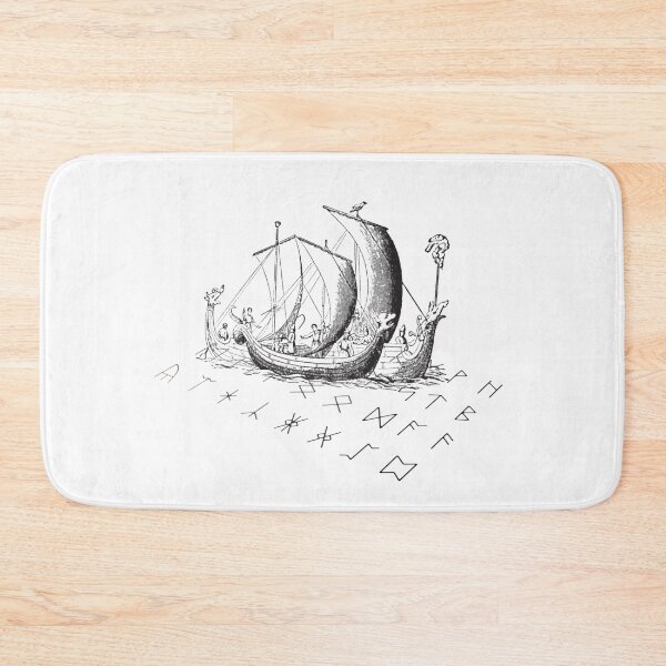 Item preview, Anglo-Saxon Ships Sailing on Runic Alphabet Sea designed and sold by KTM Designs.