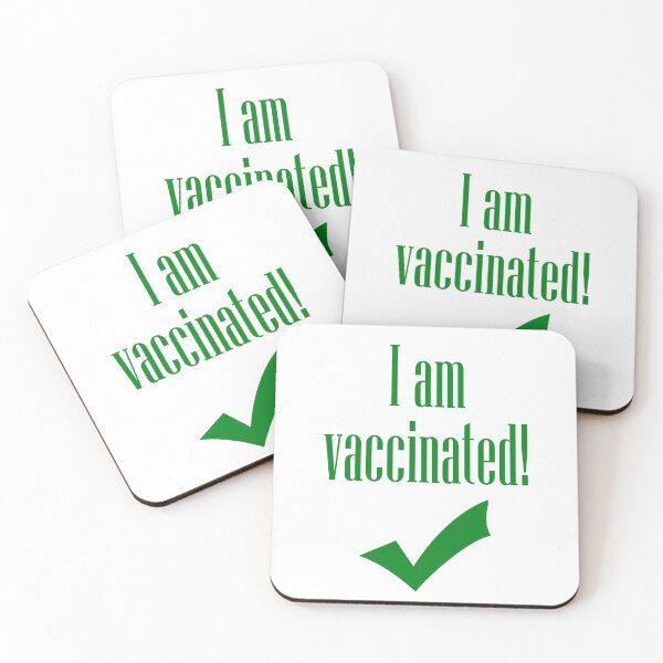 Item preview, I am vaccinated green text with checkmark designed and sold by Nikoleta Vukovic.