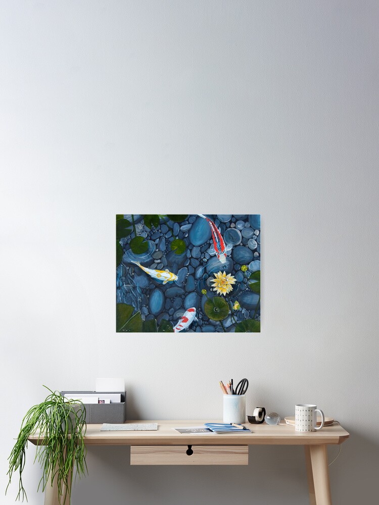 Thumbnail 2 of 3, Poster, Koi Pond designed and sold by jilltisbury.