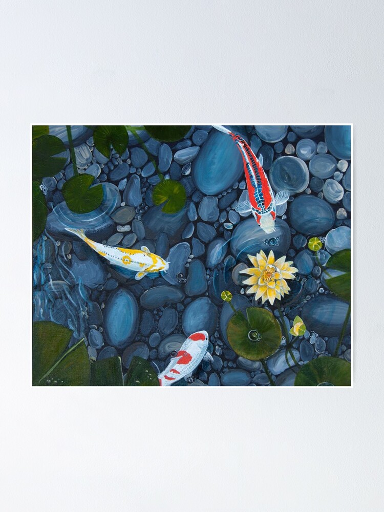Thumbnail 1 of 3, Poster, Koi Pond designed and sold by jilltisbury.