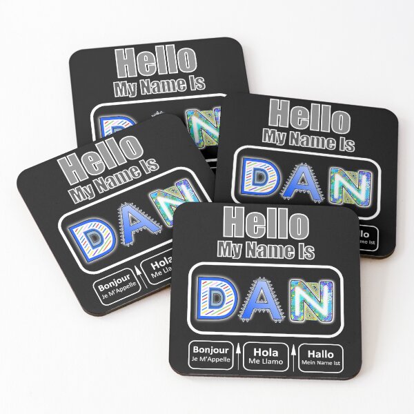 Item preview, Hello My Name Is Dan Nametag For Dark Background designed and sold by artfulnotebook.