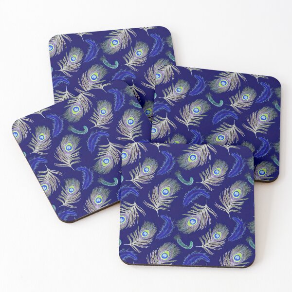 Item preview, Blue Peacock Feather Seamless Pattern, Peacock Feather Pattern, Peacock Feather Vector Pattern designed and sold by graphic-genie.