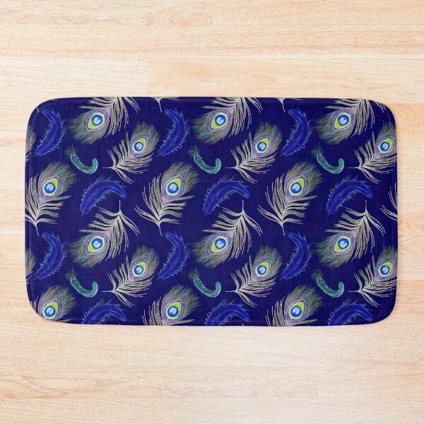 Item preview, Blue Peacock Feather Seamless Pattern, Peacock Feather Pattern, Peacock Feather Vector Pattern designed and sold by graphic-genie.