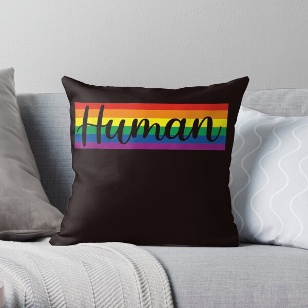 18x18 LGBTQ and LGBT Pride Rainbow Awareness Equality Heartbeat LGBT Pride Awareness Transgender Rainbow Throw Pillow Multicolor 