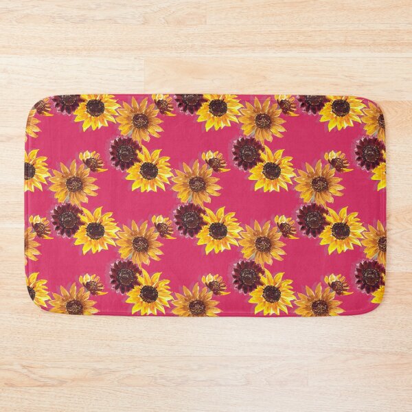 Item preview, Summer Sunflowers on Bright Pink designed and sold by handandhart.