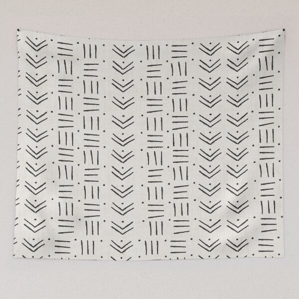 Item preview, Mud Cloth Pattern Black and Off White designed and sold by TheCozyCottage.