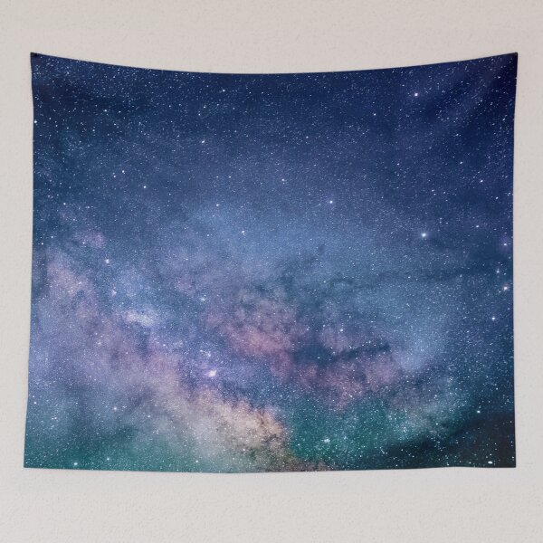 Item preview, Galaxy astronomy, shiny blue space dark aesthetic tapestry, trendy home decor art, wall designed and sold by August-E.