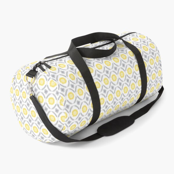 Yellow and Grey Print Design 4 Duffle Bag