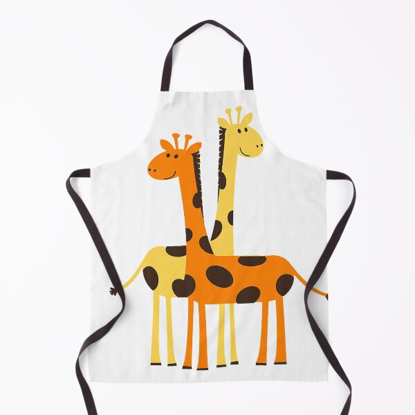 Item preview, two giraffes cartoon, yellow and orange giraffes, long necks, happy giraffes, designed and sold by Nostrathomas66.