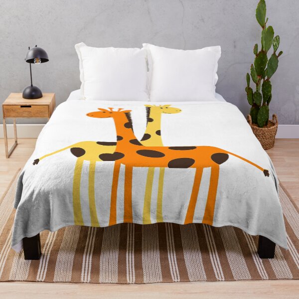 Item preview, two giraffes cartoon, yellow and orange giraffes, long necks, happy giraffes, designed and sold by Nostrathomas66.