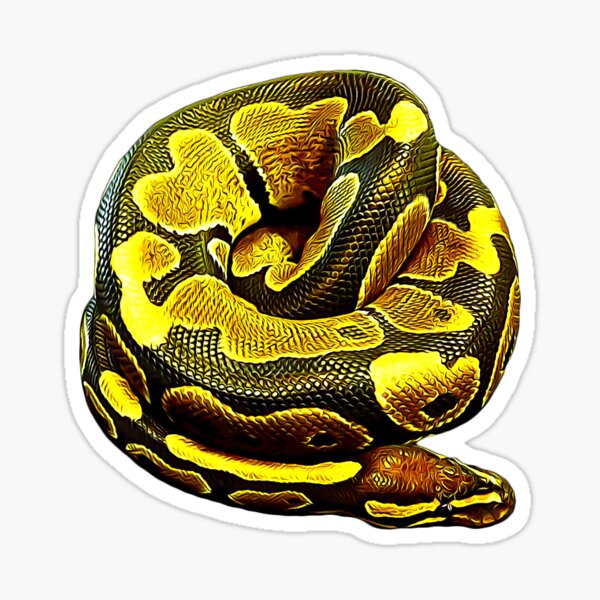 Gifts for Him or Her Digital Art Die Cut Pastel Ball Python Bubble-Free ...