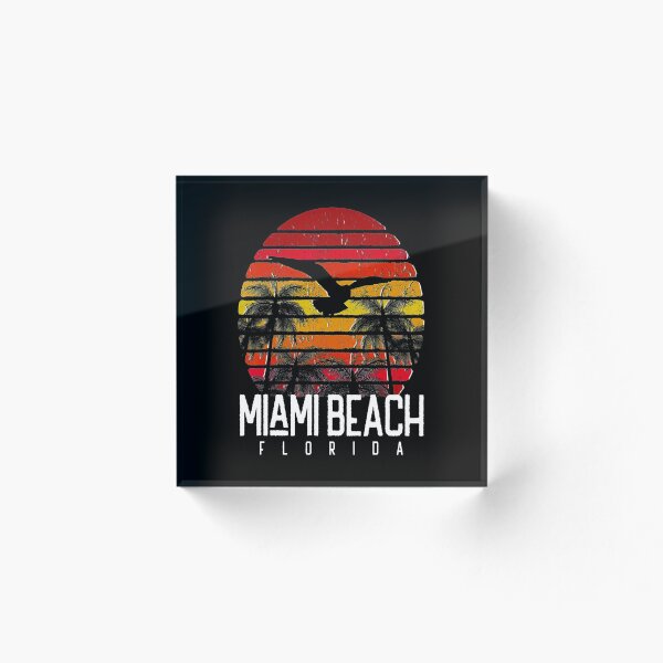 Item preview, Miami Florida Vintage Retro Beach Palmera Surf Nadar Atardecer designed and sold by BargerStore.