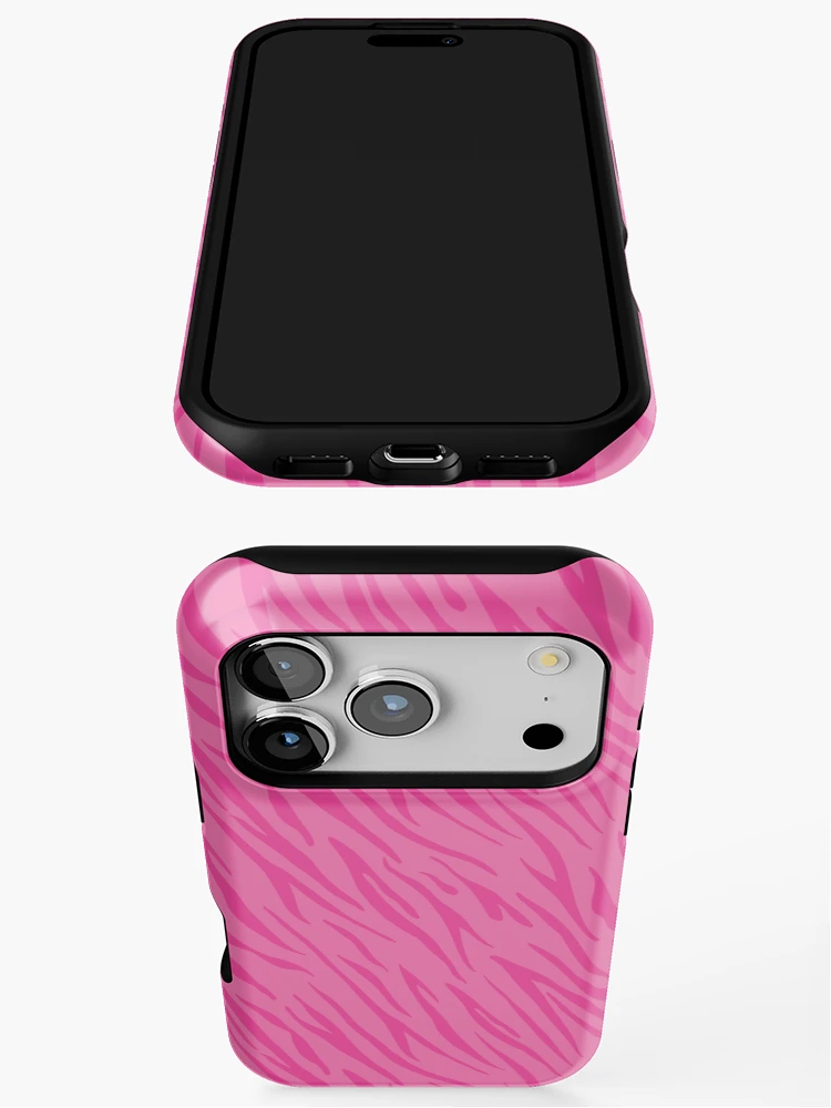 Thumbnail 3 of 4, iPhone Case, Pink Tiger Skin Pattern Retro designed and sold by PatternTale.