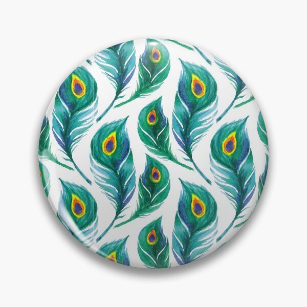 Item preview, Watercolor Peacock Feather Seamless Pattern, Peacock Feather Pattern, Peacock Feather Vector Pattern designed and sold by graphic-genie.