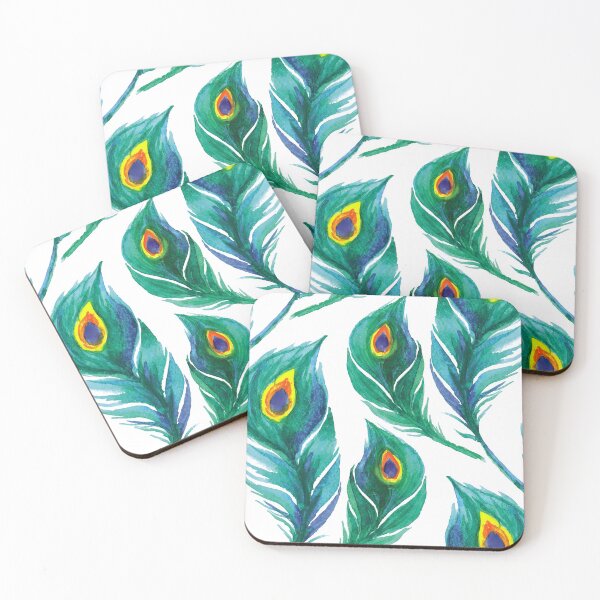 Item preview, Watercolor Peacock Feather Seamless Pattern, Peacock Feather Pattern, Peacock Feather Vector Pattern designed and sold by graphic-genie.