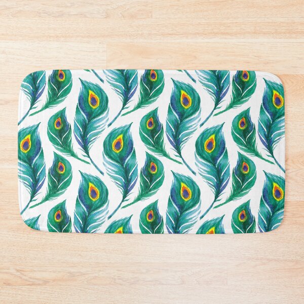 Item preview, Watercolor Peacock Feather Seamless Pattern, Peacock Feather Pattern, Peacock Feather Vector Pattern designed and sold by graphic-genie.