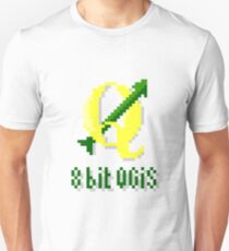 8 bits QGIS Slim Fit T-Shirt