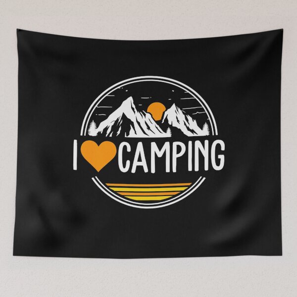 Item preview, I <3 heart (love) camping - outdoors, nature, mountains, outside, camping gift for campers backpackers rv van life designed and sold by VisionQuestArts.