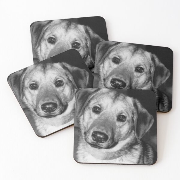 Artikelvorschau, Süßer Mischlings-Rettungshund, Schwarz-Weiß-Foto von Awesome Pet entworfen und verkauft von GreenCarbon2112.
