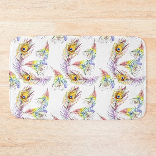Item preview, Colorful Watercolor Peacock Feather Seamless Pattern, Peacock Feather Pattern, Peacock Feather Vector Pattern designed and sold by graphic-genie.