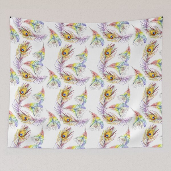 Item preview, Colorful Watercolor Peacock Feather Seamless Pattern, Peacock Feather Pattern, Peacock Feather Vector Pattern designed and sold by graphic-genie.