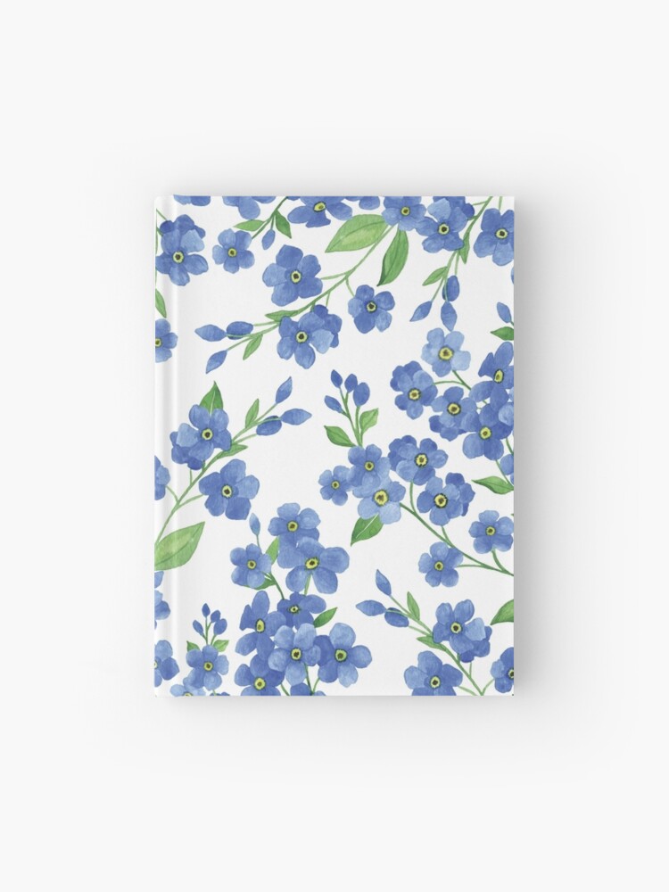 Cuaderno de tapa dura «Acuarela delicada, no me olvides, flor azul,  simpatía» de emmyandotzy | Redbubble