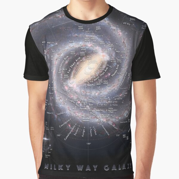 Milky Way Galaxy Map HD Graphic T-Shirt