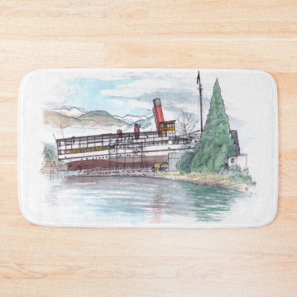 Item preview, TSS Earnslaw - Kelvin Beach Watercolour designed and sold by Tom Napper Design.