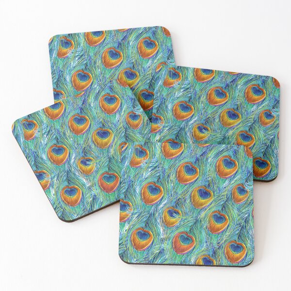Item preview, Watercolor Peacock Feather Seamless Pattern, Peacock Feather Pattern, Peacock Feather Vector Pattern designed and sold by graphic-genie.