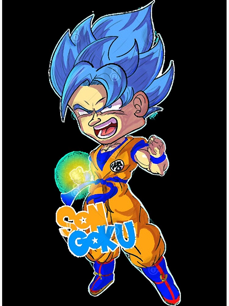 Chibi Goku Blue Dragon Ball Super Broly Vorder Und Rückseitendruck Poster Von Fajremmel87 1283