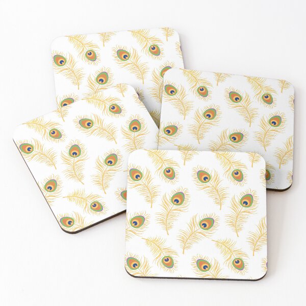 Item preview, Golden Peacock Feather Seamless Pattern, Golden Peacock Feather Pattern, Golden Peacock Feather Vector Pattern designed and sold by graphic-genie.