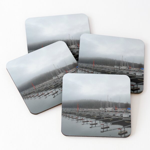 Item preview, Misty Nordic Boat Club on a Foggy Day designed and sold by skapastudios.