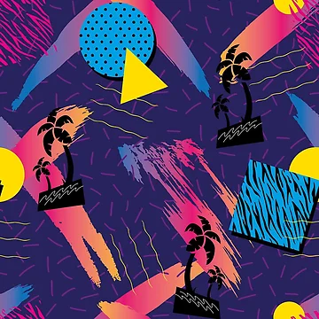 Artwork thumbnail, Miami Retro Pattern by PatternTale