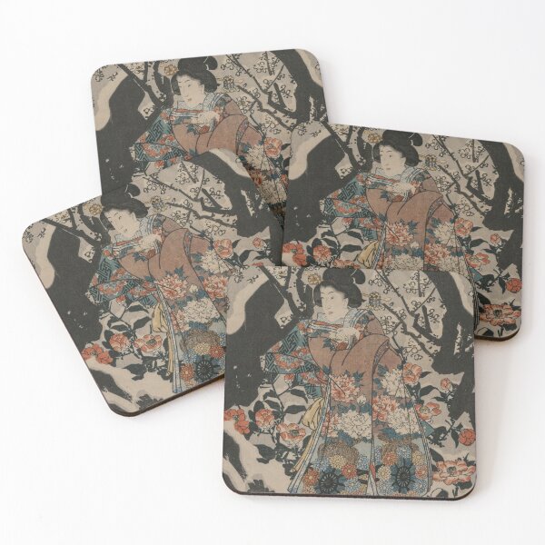 Item preview, Woman Standing Beside a Plum Tree designed and sold by japanese-ukiyoe.